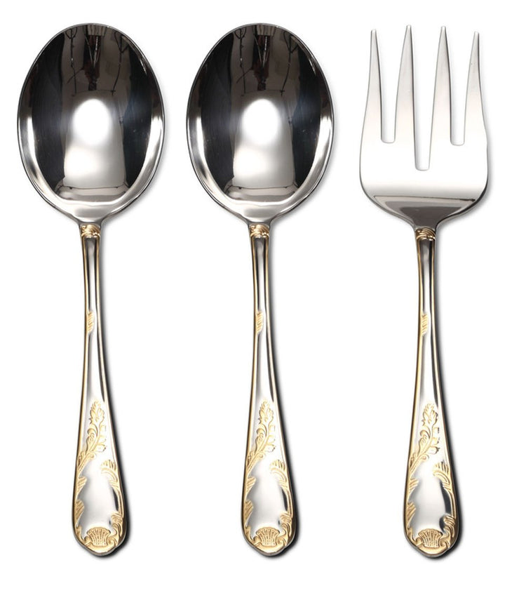 Venezia Collection Gold Flatware Serving Set for 12