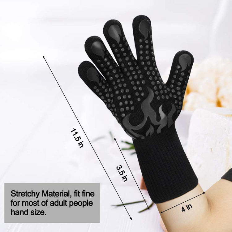 BBQ Gloves 1472F Heat Resistant Silicone Non