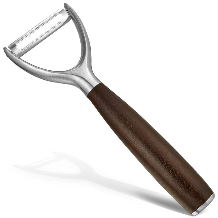 Serrated Blade Premium Y Type 304 Stainless Steel Multifunctional Kitchen Peeler Real Wood Handle Ultra Sharp Blade Vegetable Potato Apple