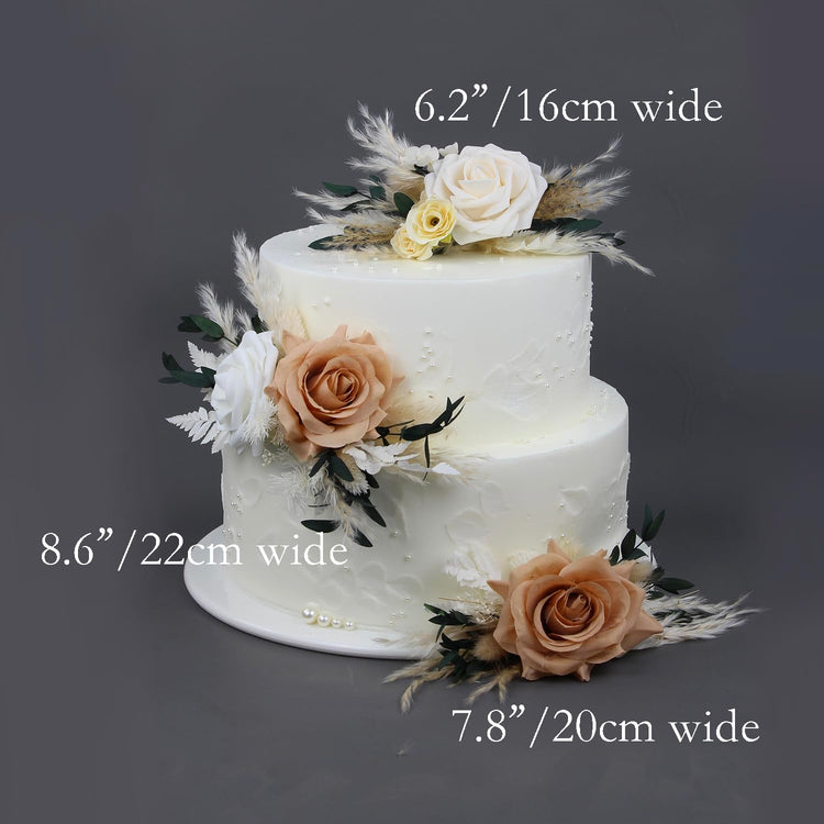 3Pcs Premade Cake Flowers (3 Count)