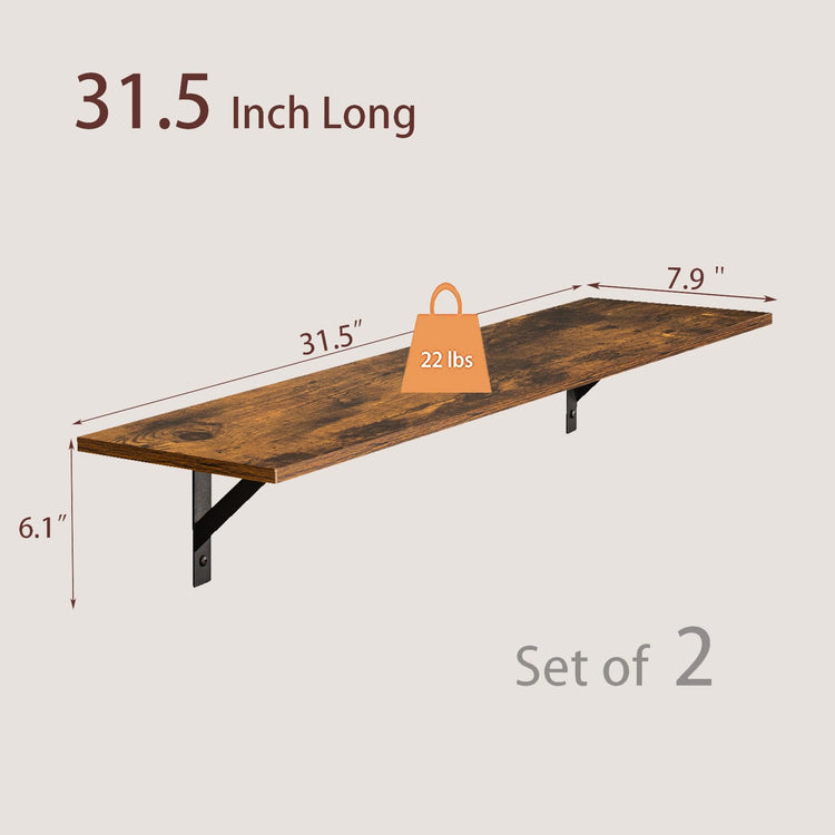 Long Wall Shelves (2 Count)