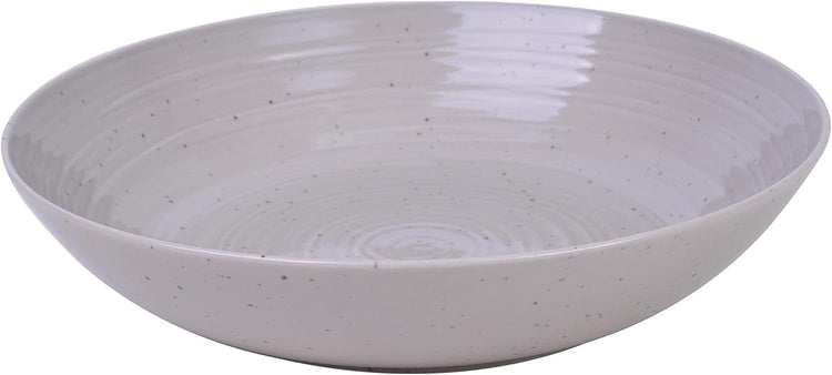 Sango Siterra Artist's Blend Stoneware Pasta Bowls (Set of 4) Multi Assorted Colors– Featuring Soft Gray, Blue, Green, and Ivory, for Everyday Dining & Entertainment, Microwave & Dishwasher Safe