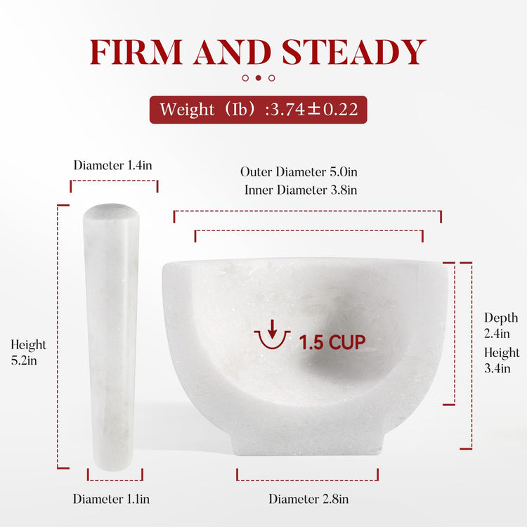 Marble Mortar and Pestle Set
