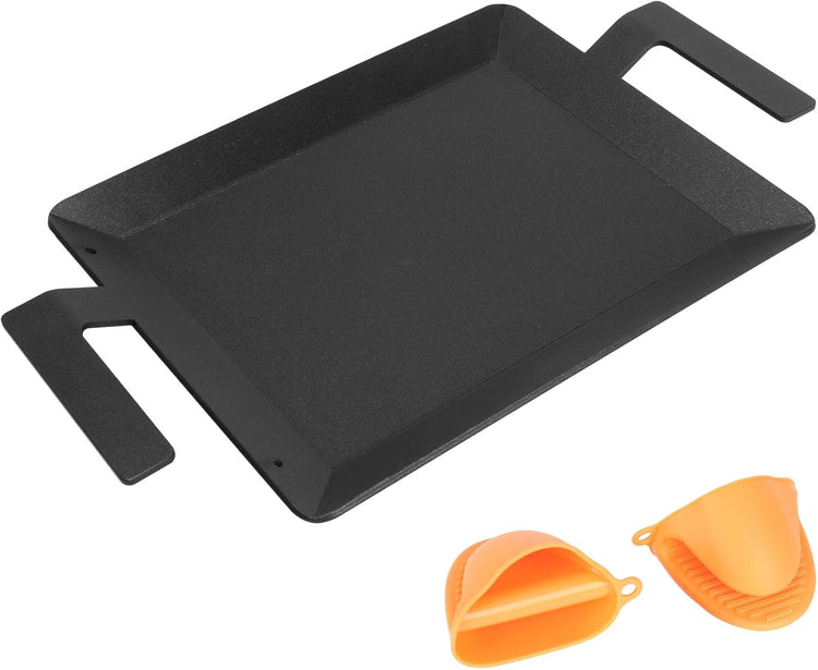 Carbon Steel Griddle - Professional Cookware Griddle Pan for Induction, Stove Top, Gas Grill, Cooktop, Electric and more, 17" x 10" NonStick Flat Top Griddle Plate Skillet, Indoor/Outdoor Use - Nestoria