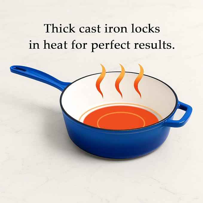 QuliMetal Nonstick Enameled Cast Iron Cookware Set, 4-Pcs Pots and Pans with Lid, Healthy Round Dutch Oven Pot for Sourdough Bread Baking, Oven Safe up to 500° F or on All Stovetop