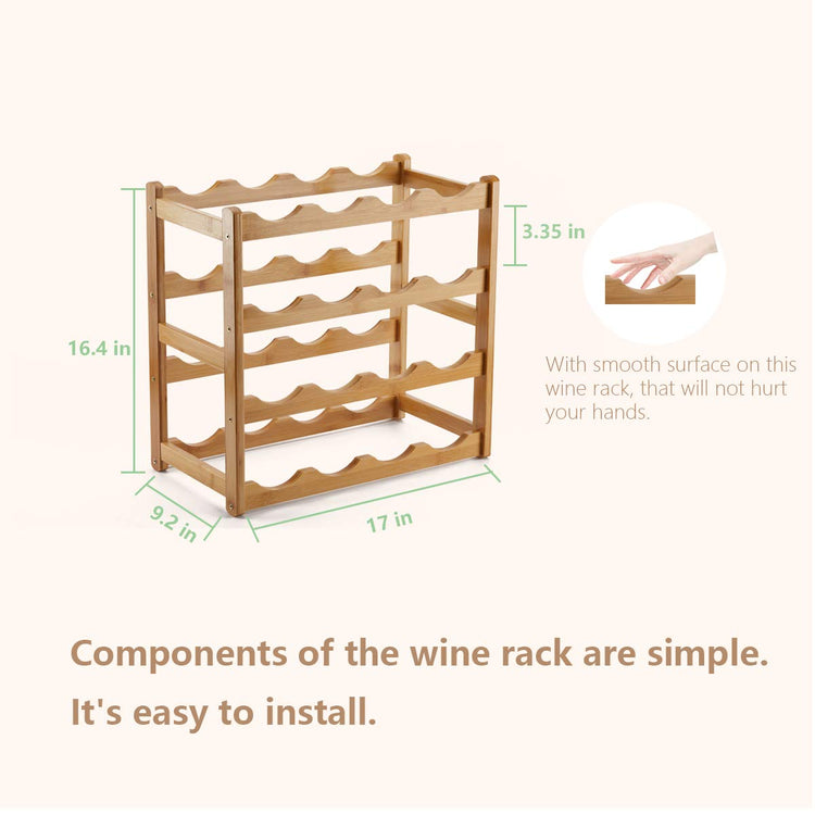 Bamboo Wine Rack (16 Count)