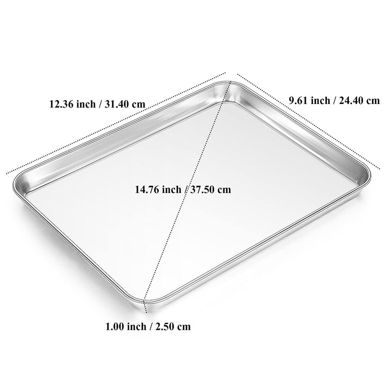 Stainless Steel Baking Sheet Cookie Sheet Pan with Cooling Rack Set of 4