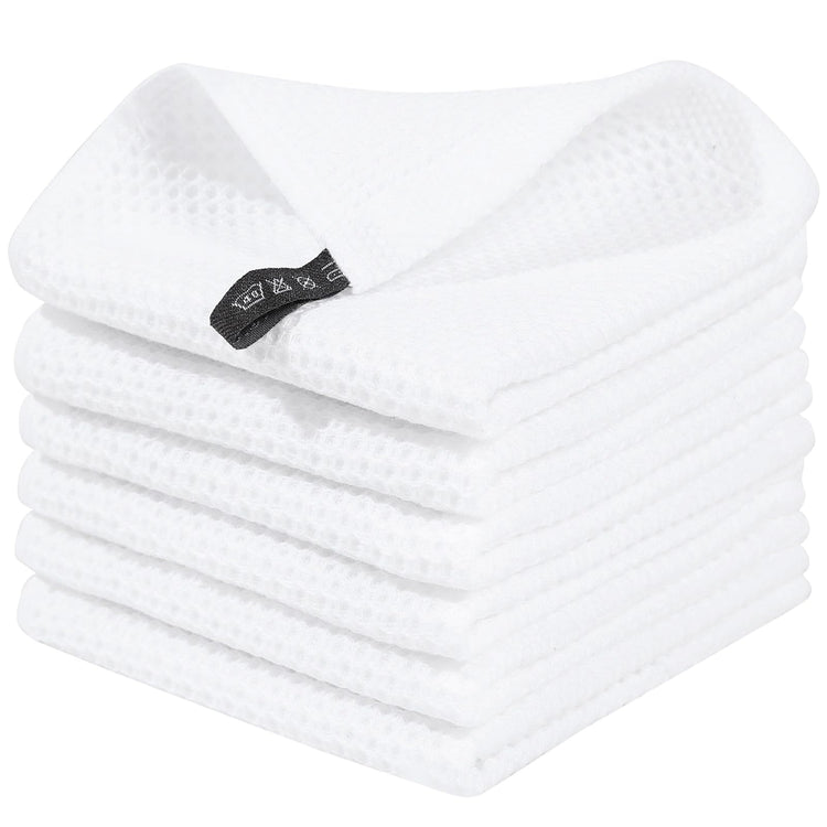 100% Cotton Waffle Weave Kitchen Dish Cloths 6 (6 Count)