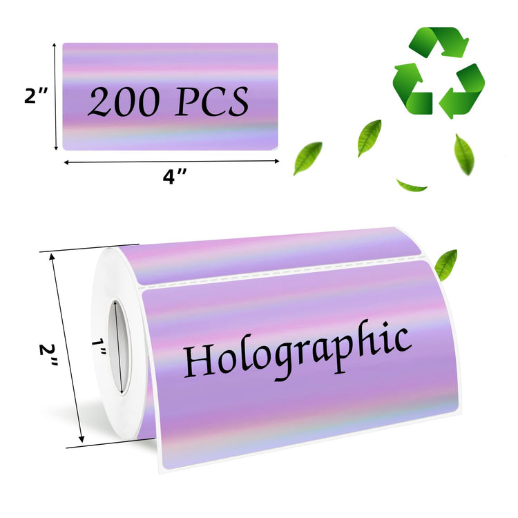 2x4 Inch Holographic Thermal Labels