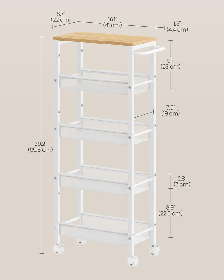 Slim Rolling Cart