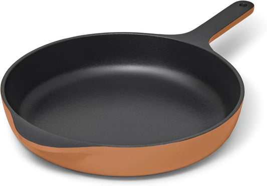 Caraway Cast Iron Skillet - 10.5” Enameled Cast Iron Pan With 3 Layer Enamel Coating - No Seasoning Required - Compatible With All Stovetops - Free From Forever Chemicals - Rust - Nestoria