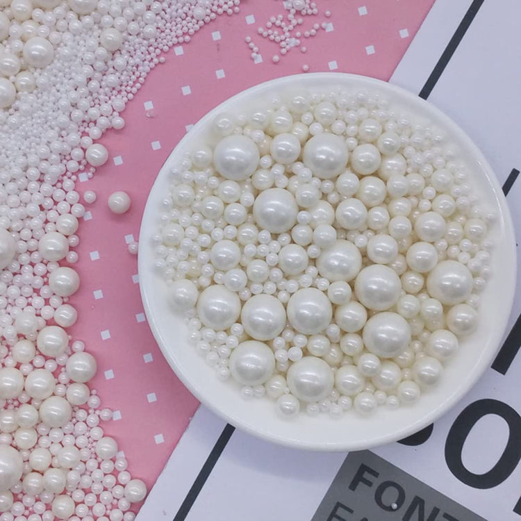 Edible White Sugar Pearls Candy Sprinkles 120G (4.23 Ounce)