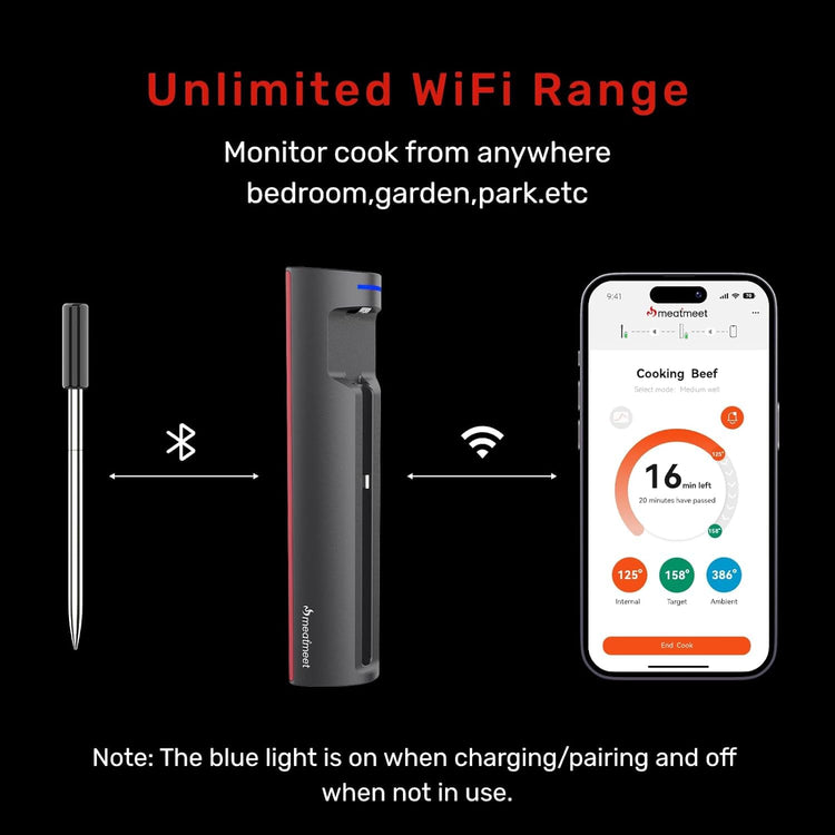 Wireless Meat Thermometer Digital with Remote App Monitoring