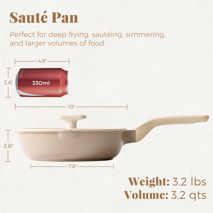 Nonstick Deep Frying Pan with Glass Lid