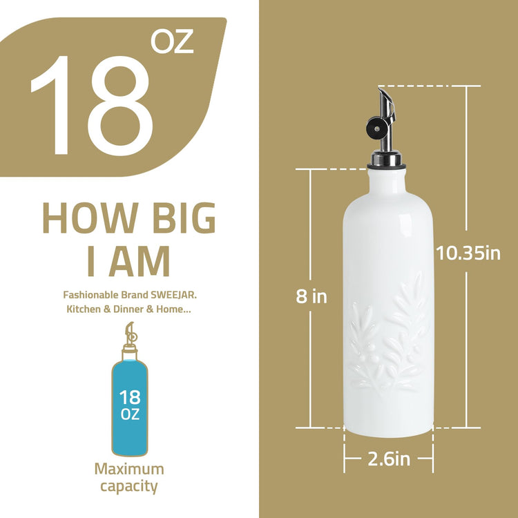 Sweejar 18 Oz Oil Dispenser for Kitchen with Gravity Spout