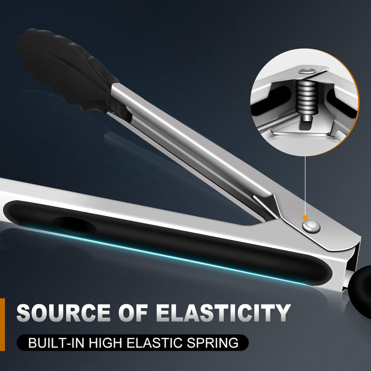 Kitchen Tongs Up To 600°F Silicone Tongs for Cooking 3Pcs 7 (3 Count)