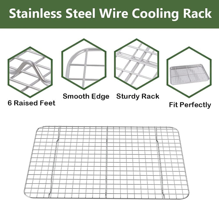 Half Baking Sheet Pan Cooling Rack Set