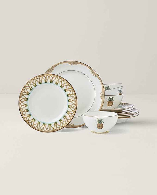 Lenox 896692 British Colonial Bamboo 12-Piece Dinnerware Set