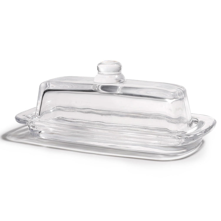 Modern Minimalist Clear Butter Dish with Lid for Countertop
