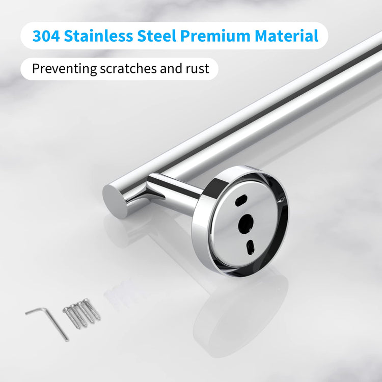 2 Pieces Polished Chrome Bathroom Towel Bar