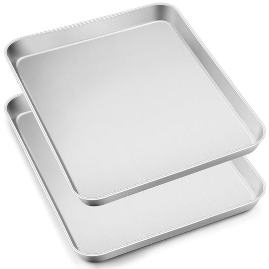 Non Toxic 16x12IN Stainless Steel Baking Jelly Roll Pans (2 Count)