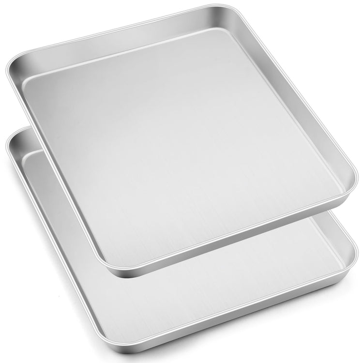 Non Toxic 16x12IN Stainless Steel Baking Jelly Roll Pans (2 Count)