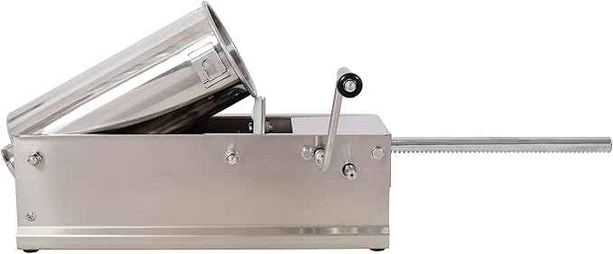 5L Manual Sausage Stuffer - Horizontal Stainless Steel Sausage Maker with 4 Nozzles & Gear Drive for Food Artisans & Small Business - Large Capacity Sausage Filler for Home Kitchen & Comme