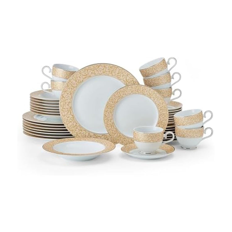 Parchment Gold 40 Piece Dinnerware Set