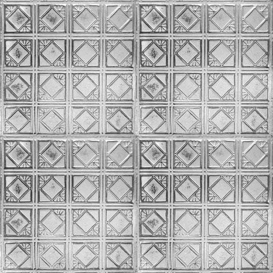 American Tin Ceilings Tin Backsplash [5-Pack with Trim Kit] in Pattern #19 and Silver Washed White Color 24" x 24" (20 Sq Ft) for Kitchens | Genuine Tin | Made in The USA | Model: kit5-b-p19-sww