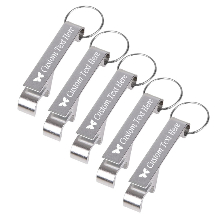 5PCS Personalized Bottle Opener Keychain Bulk Custom Beer Bottle Opener with Logo Text Engraved Wedding Bottle Opener Favors Customized Gifts for Guests Baby Shower Birthday Party (5 Count)