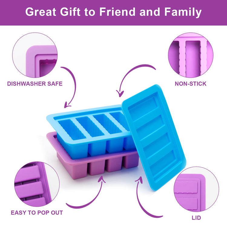 2 Packs Silicone Butter Mold with Lid (2 Count)
