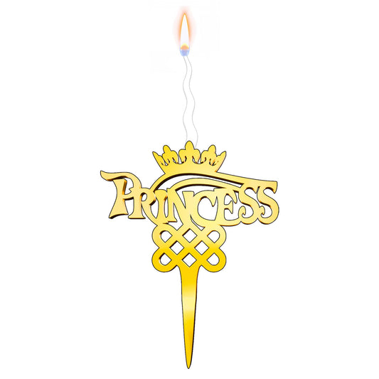 Princess Reusable Gold Romantic Cake Candle