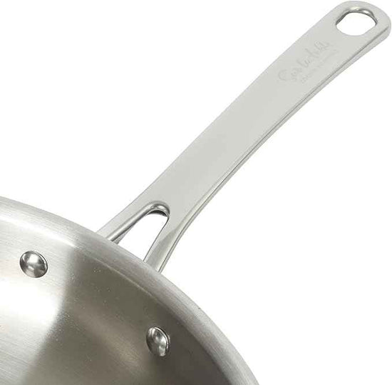 Sur La Table Kitchen Essentials Chef's Deck 11-Inch Large Stainless Steel Frying Pan – Induction Ready Skillet with Tri-Ply Base, Polished Finish & Hollow Stay-Cool Handle