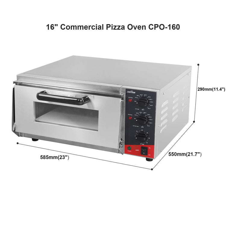 ETL listed Commercial 16 inch Countertop Electric Pizza Oven with pizza stone