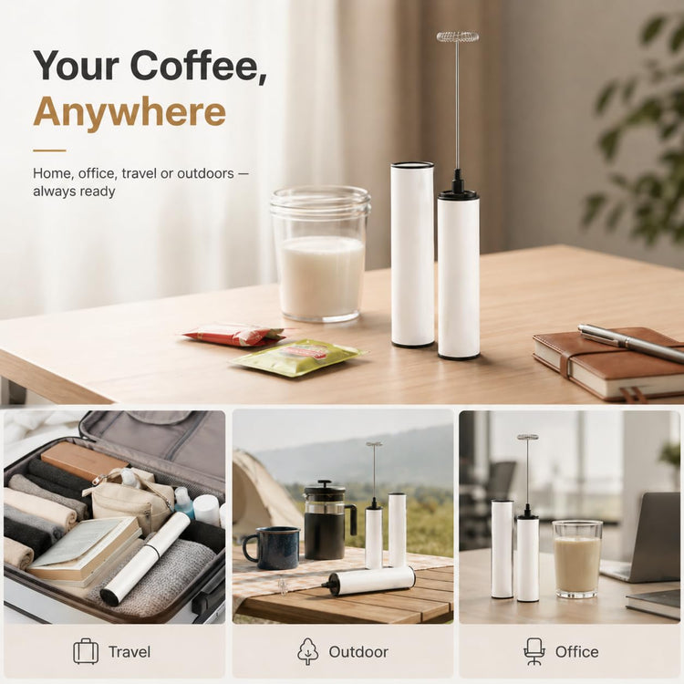 Milk Frother Rechargeable Battery Operated Frother for Coffee