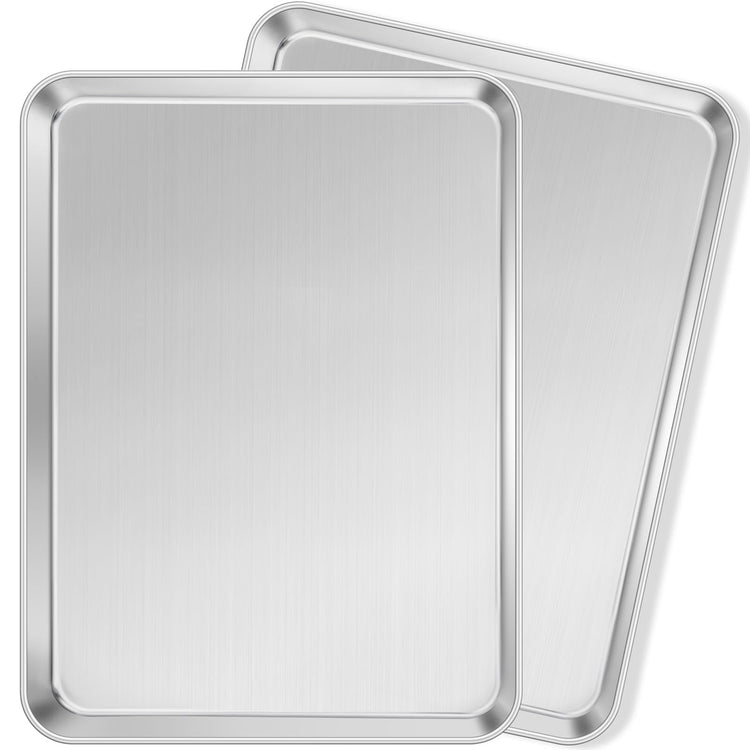 Non Toxic 17x13IN Half Stainless Steel Baking Sheets Pan (2 Count)