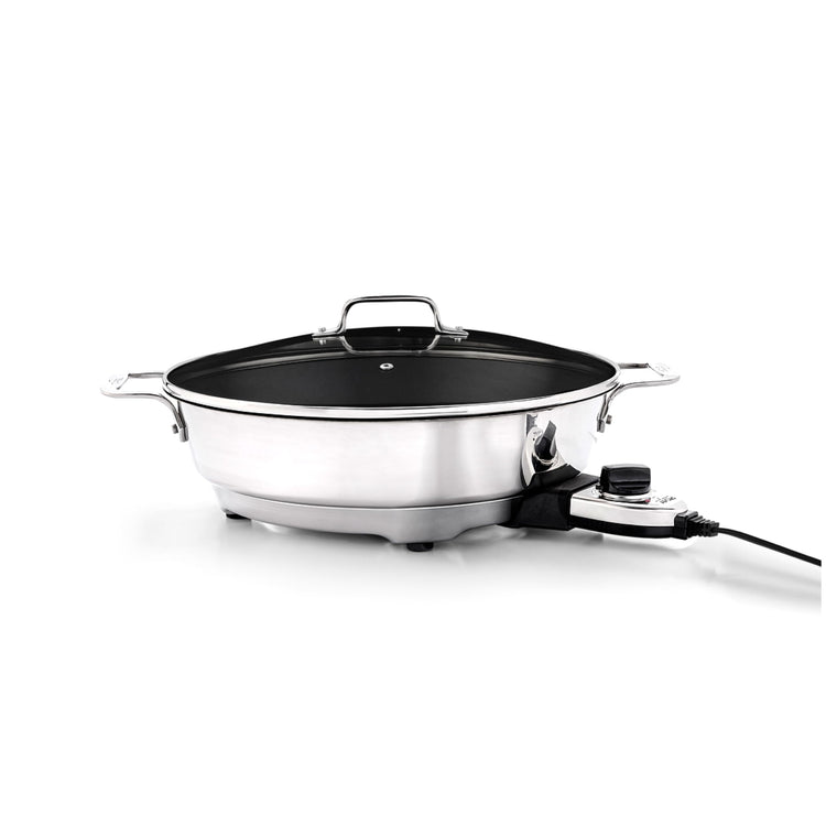 Electrics Stainless Steel and Nonstick Surface Skillet 7 Quart 1800 Watts Temp Control
