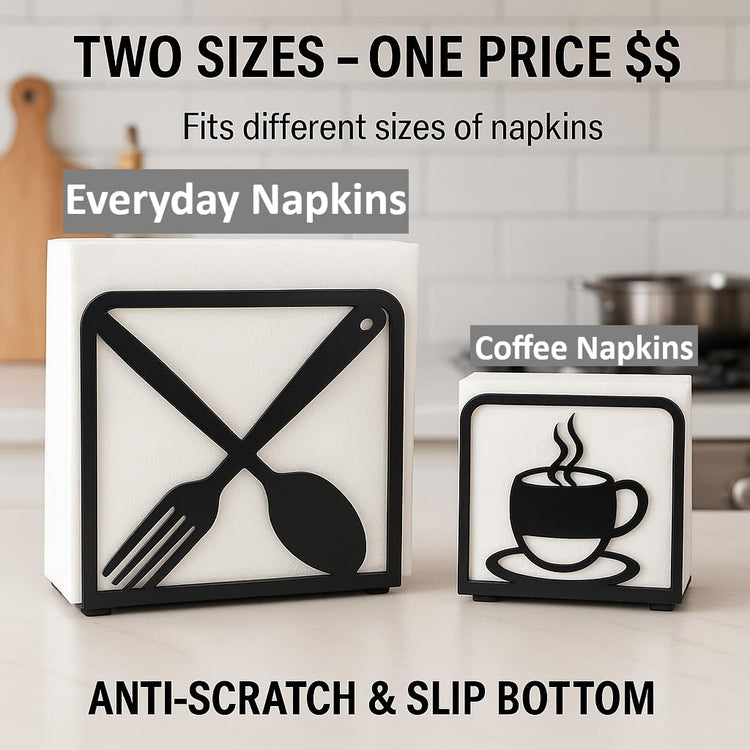 2 Pack Modern Metal Napkin Holder for Kitchen & Dining Table (2 Count)