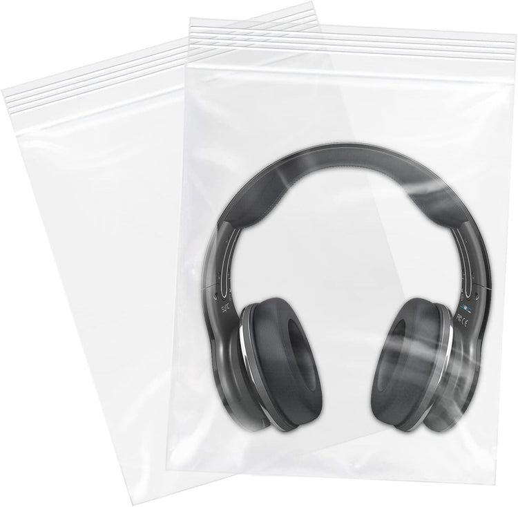 13" x 15"(200 Count) Large Zip Poly Bags - Clear Plastic Reclosable Storage Zipper Bags 2 Mil for Clothing, T-Shirts, Pants