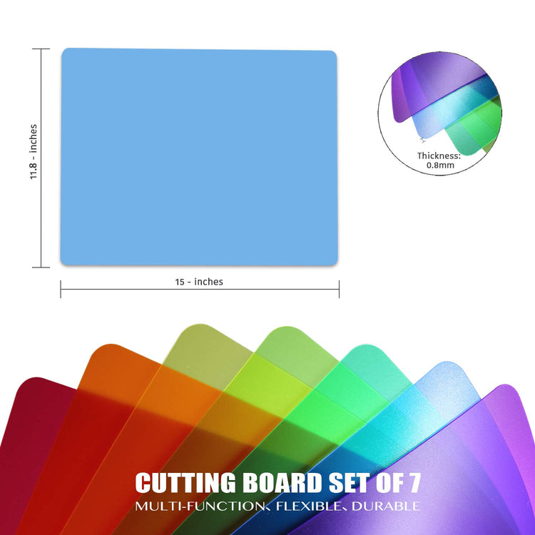 Plastic Cutting Boards for Kitchen (7 Count)