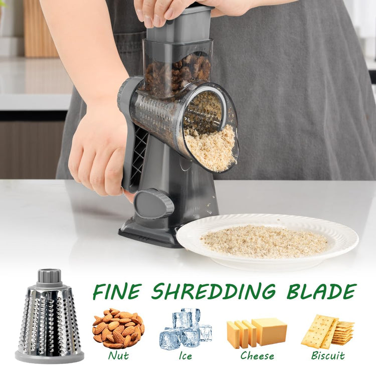 Cheese Grater Hand Crank Rotary Vegetables Shredder with Handle