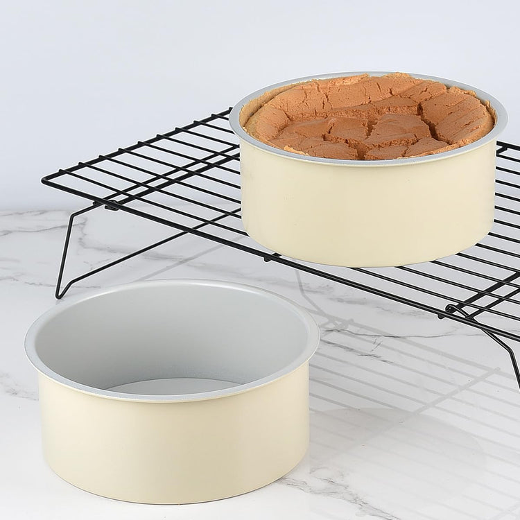 6 inch Cake Pan with Removable Bottom Carbon Steel Round Shaped Cheesecake Tin Nonstick Chiffon Cake Mould for Baking