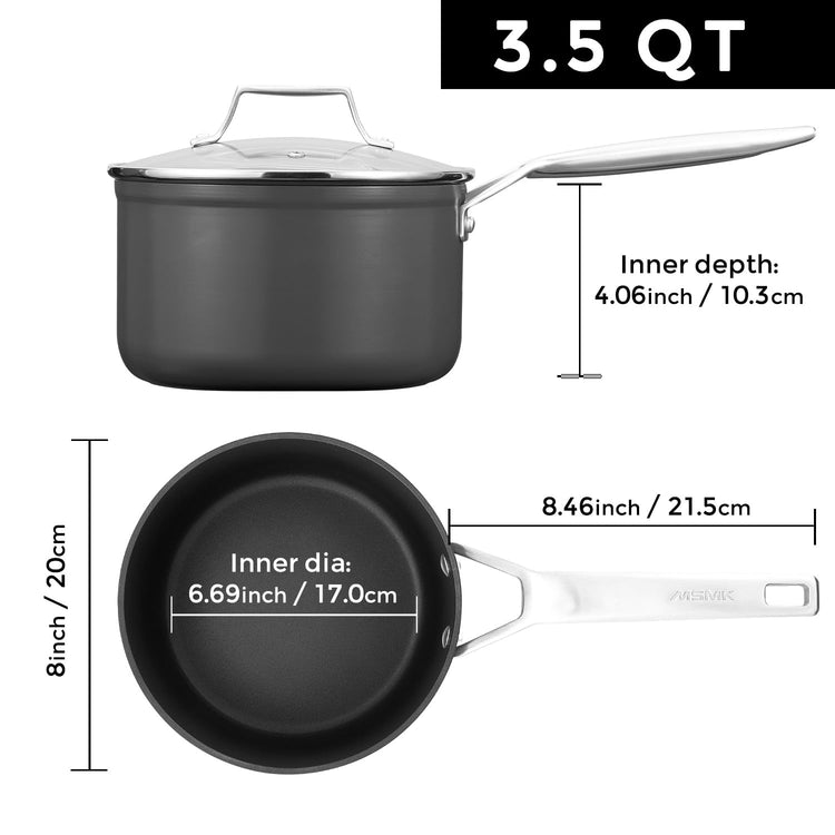 3.5 QT Nonstick Saucepan with Lid
