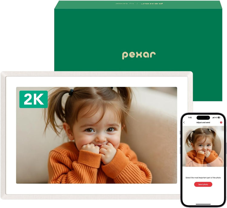 pexar by Lexar WiFi Digital Picture Frame 11″ | Yahoo Tech Best Tested Frame 2025 | 2K Resolution Ultimate Clarity, Anti-Glare Touch Stunning Screen for Gifting, Share Photos/Videos via APP, Sand