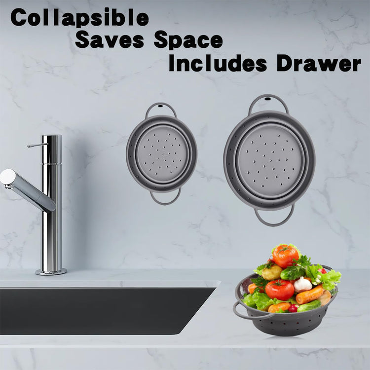 Silicone Collapsible Colander with Handle
