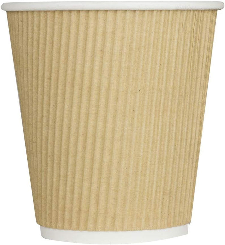 Karat 10 oz Ripple Insulated Coffee Cup [500 Count] Disposable Paper Hot Cup, Sturdy and Leak Proof, 90mm, No Lids