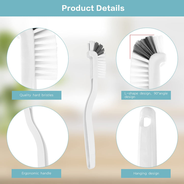 8 Pcs Dish Brush Bottle Bathroom Scrub Brushes Kitchen Cleaning Brush Right Angle Kitchen Brush Sink Household Pot Pan Edge Corners Tile Lines Brush with Stiff Bristles (8 Count)