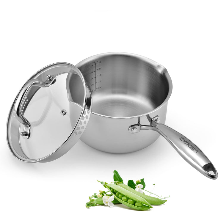 Stainless Steel Saucepan with Tempered Glass Lid