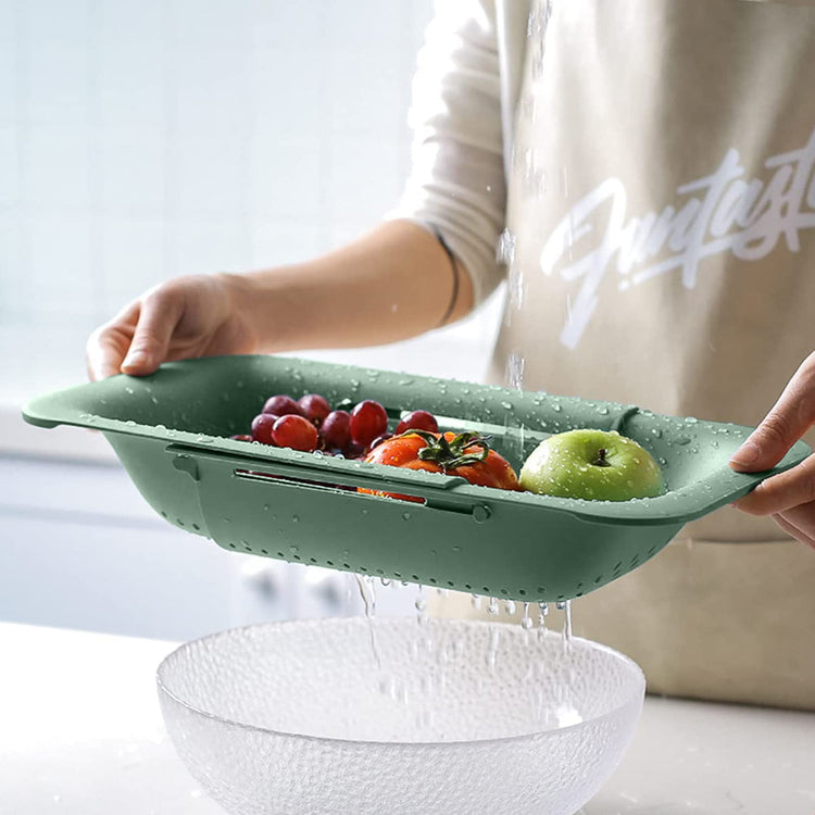 Collapsible Sink Colanders and Strainers Basket Extendable Plastic Fruit Vegetable Strainer Drainer Basket for Kitchen
