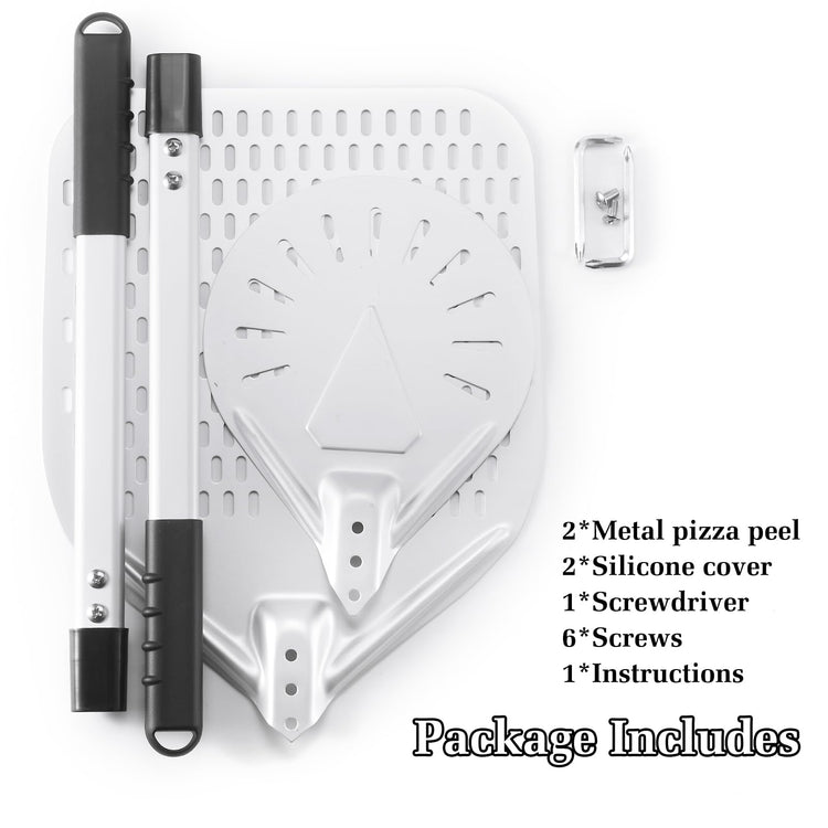 14 Inch + 7 Inch Perforated Pizza Peel Set (2 Count)